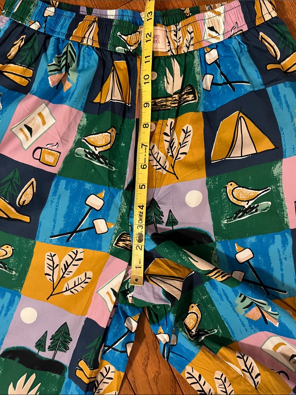 NWT Anthro Lyre Bird Campground Patchwork Print Pants - Picture 14 of 16